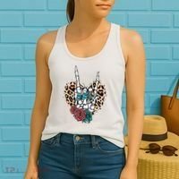 Western Rock On Skeleton Hand Halloween Women's Tank Top thumb 2