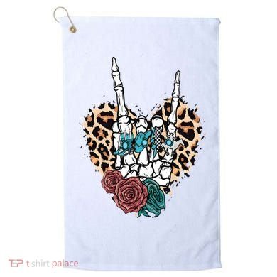 Western Rock On Skeleton Hand Halloween Golf Towel