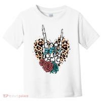Western Rock On Skeleton Hand Halloween Toddler T-Shirt thumb 0
