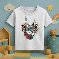 Western Rock On Skeleton Hand Halloween Toddler T-Shirt thumb 3