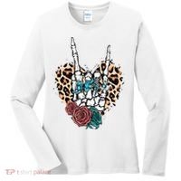 Western Rock On Skeleton Hand Halloween Women's Long Sleeve Shirt thumb 0