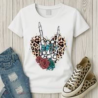 Western Rock On Skeleton Hand Halloween Women's T-Shirt thumb 3