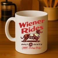Wiener Rides Only 25 Cents Dachshund Free Today Only Coffee Mug thumb 4