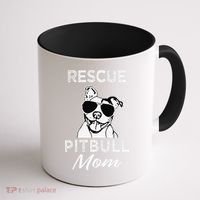 Womens Rescue Pitbull Dog Mom Funny Cute Womens Coffee Mug thumb 1