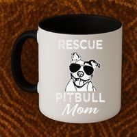 Womens Rescue Pitbull Dog Mom Funny Cute Womens Coffee Mug thumb 2