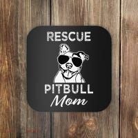 Womens Rescue Pitbull Dog Mom Funny Cute Womens Coaster thumb 0