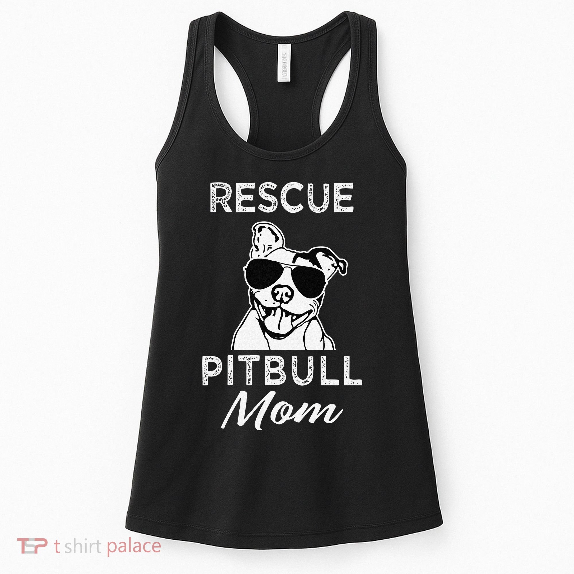 Womens Rescue Pitbull Dog Mom Funny Cute Womens Women's Tank Top