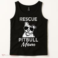 Womens Rescue Pitbull Dog Mom Funny Cute Womens Tank Top thumb 2