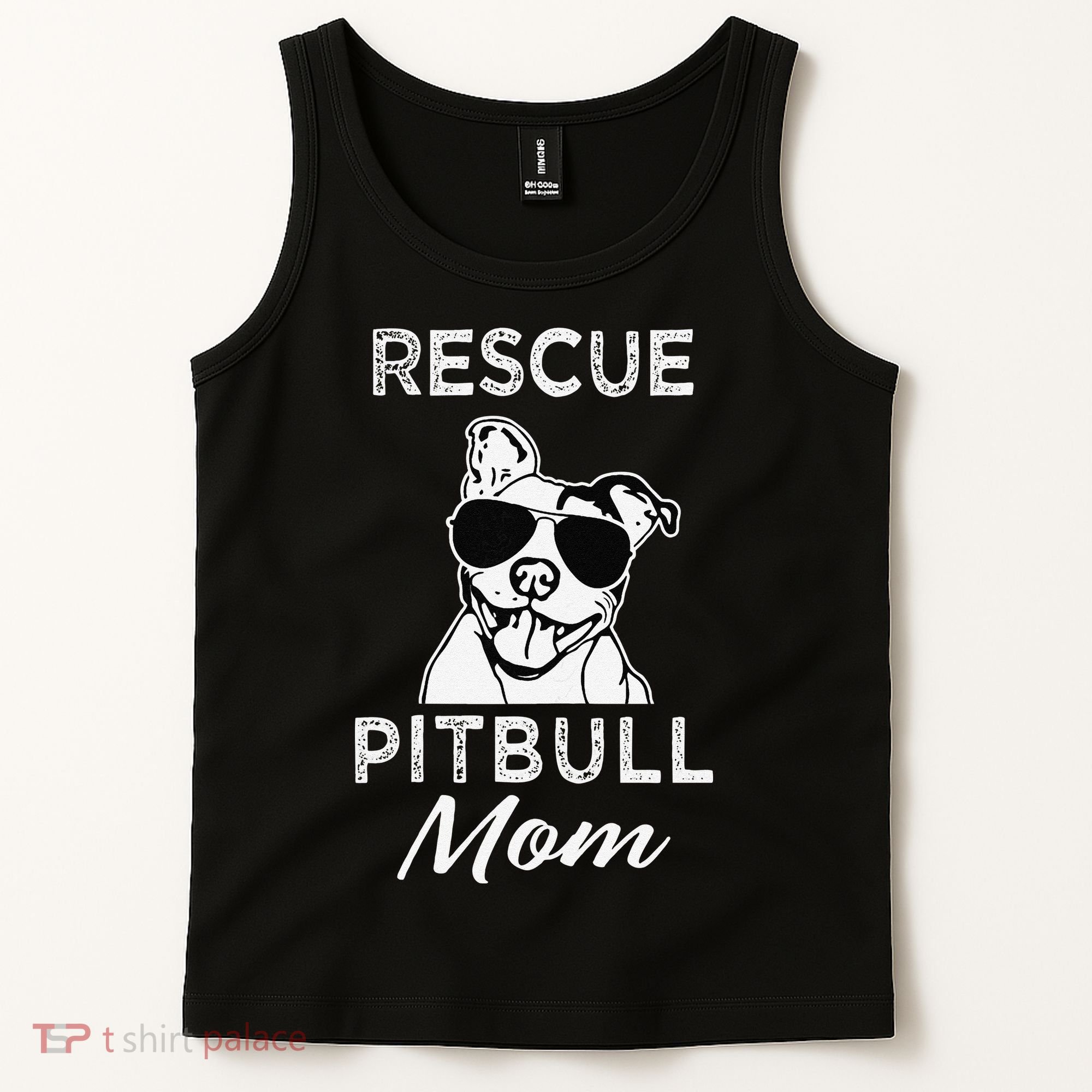 Womens Rescue Pitbull Dog Mom Funny Cute Womens Tank Top