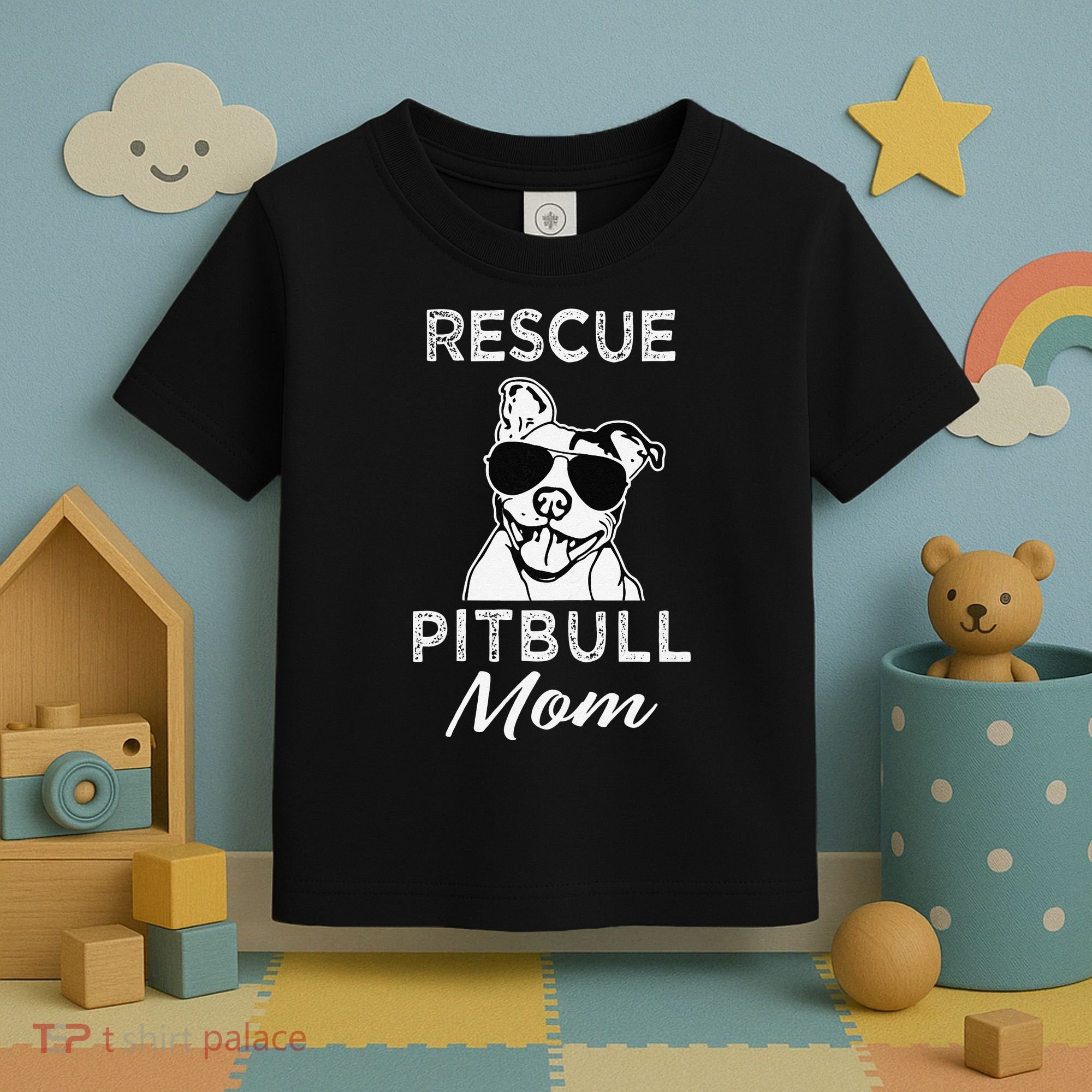 Womens Rescue Pitbull Dog Mom Funny Cute Womens Toddler T-Shirt