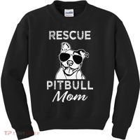 Womens Rescue Pitbull Dog Mom Funny Cute Womens Kids Sweatshirt thumb 0