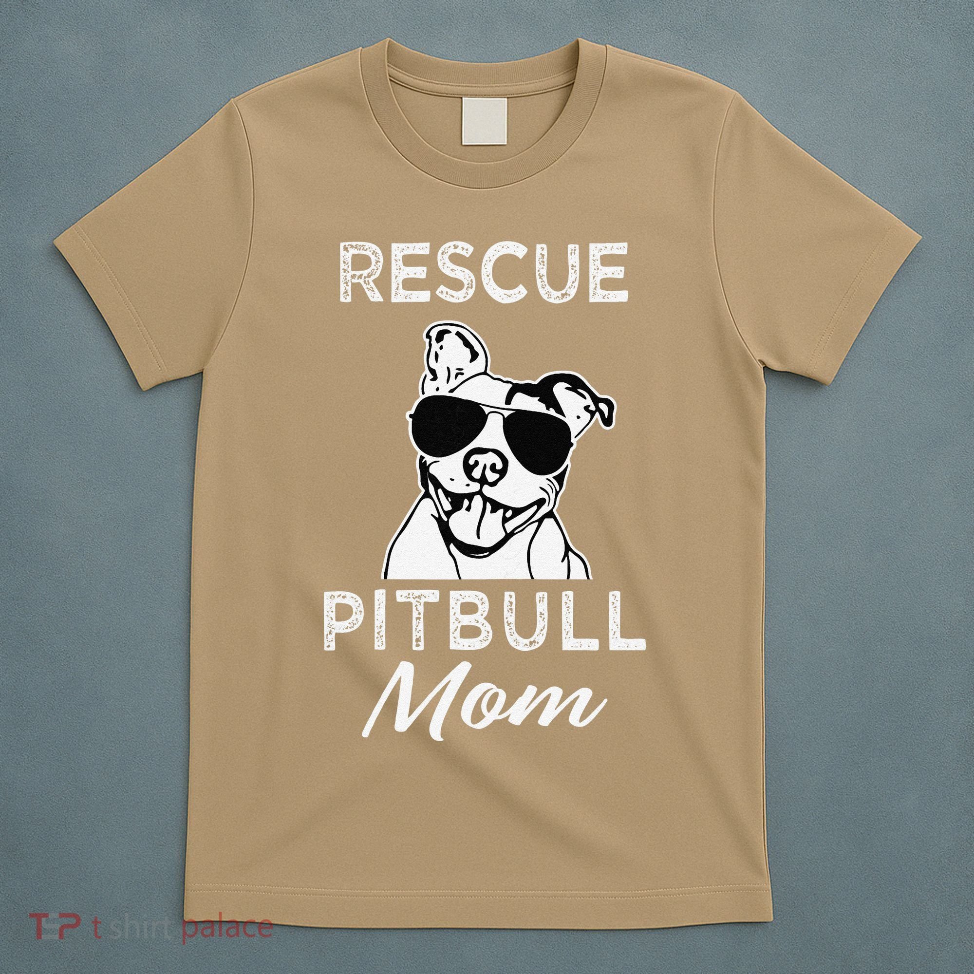 Womens Rescue Pitbull Dog Mom Funny Cute Womens T-Shirt
