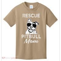 Womens Rescue Pitbull Dog Mom Funny Cute Womens Kids T-Shirt thumb 0