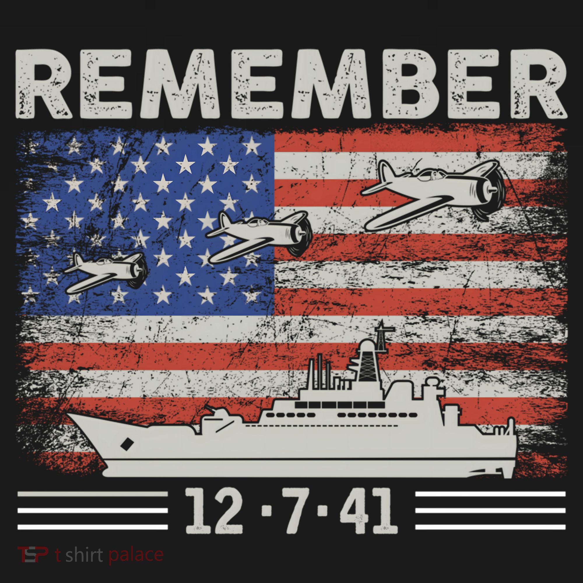 Wwii Remember Pearl Harbor Memorial Day December 7th 1941 Gift USA-Made Doggie Bandana