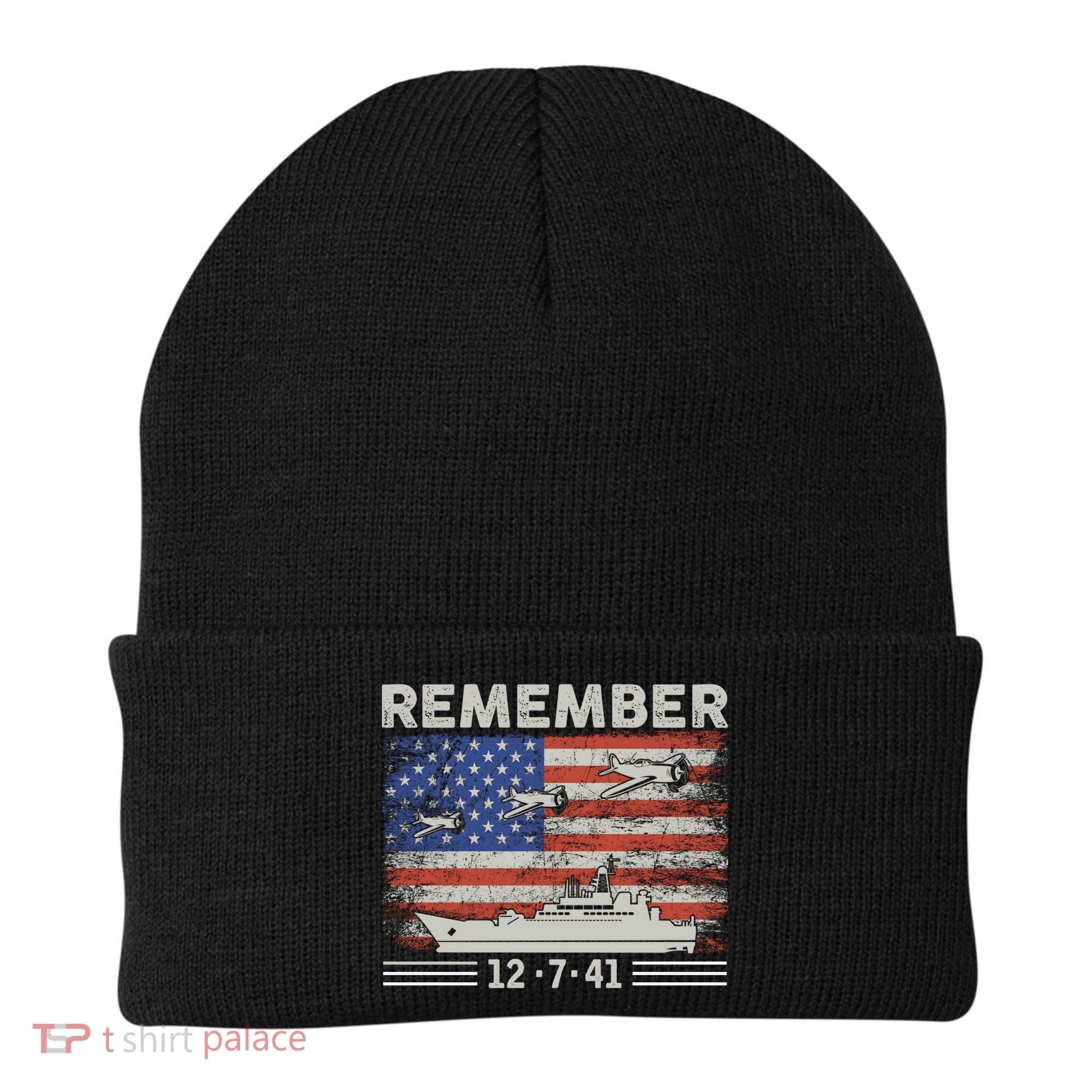 Wwii Remember Pearl Harbor Memorial Day December 7th 1941 Gift Beanie