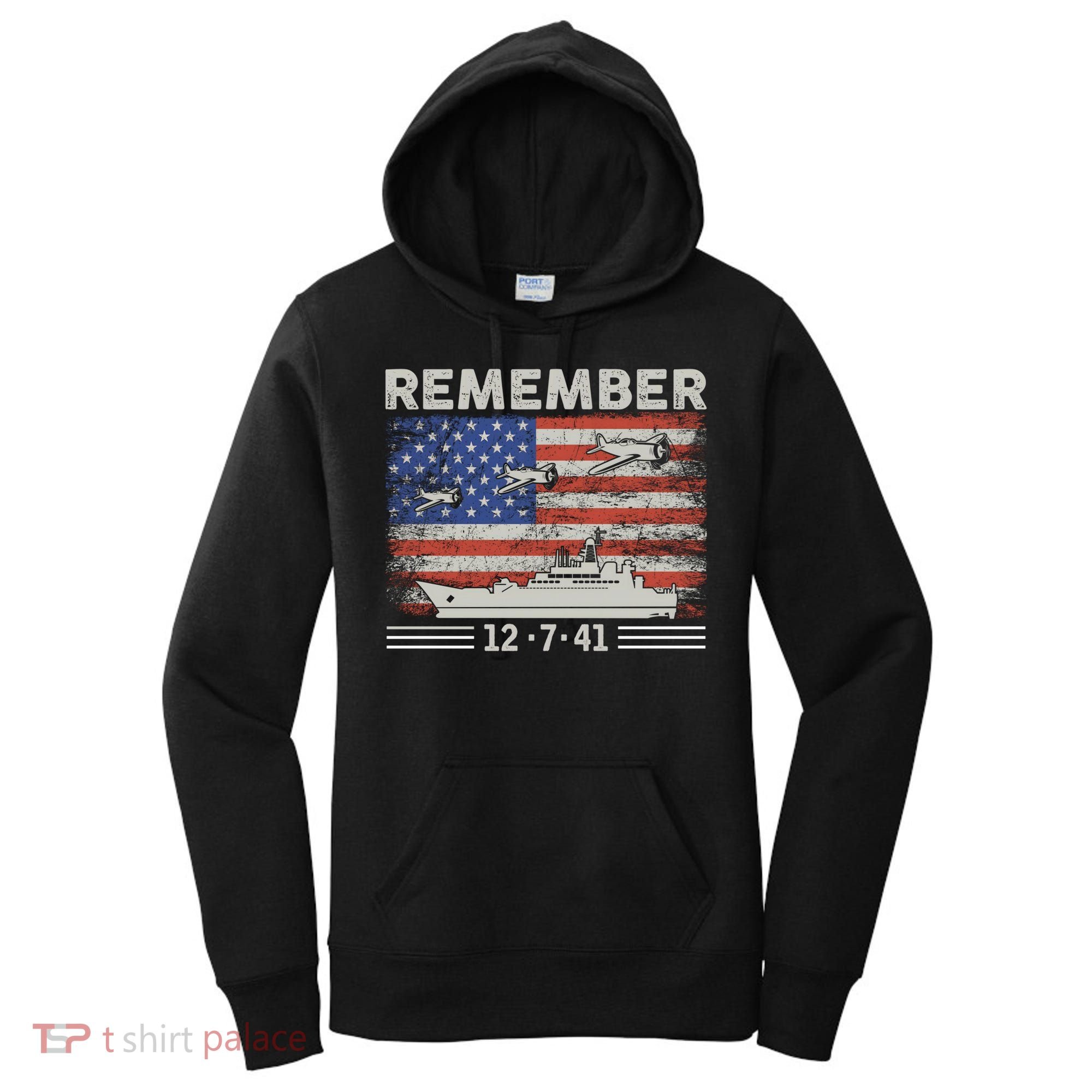 Wwii Remember Pearl Harbor Memorial Day December 7th 1941 Gift Women's Hoodie