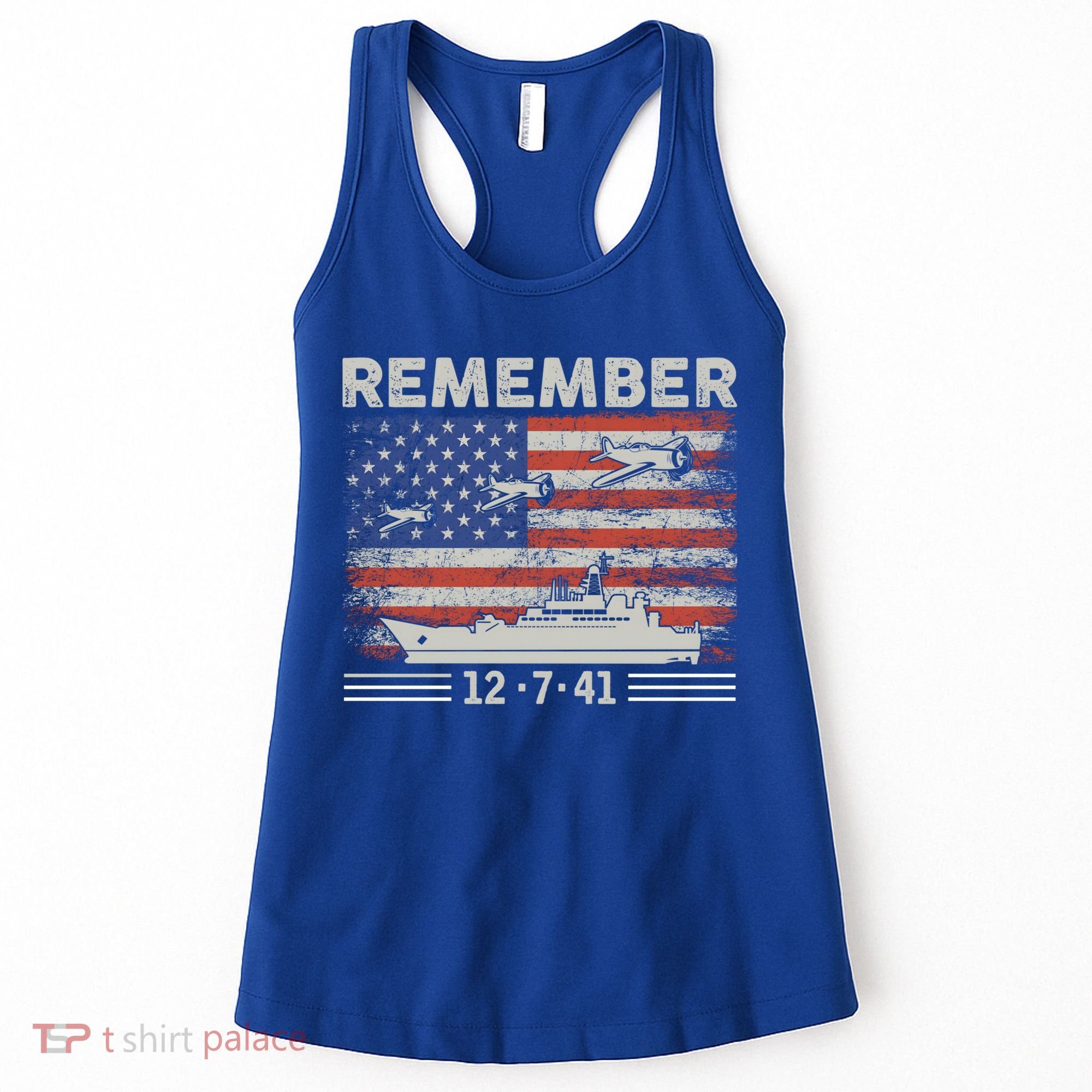 Wwii Remember Pearl Harbor Memorial Day December 7th 1941 Gift Women's Tank Top