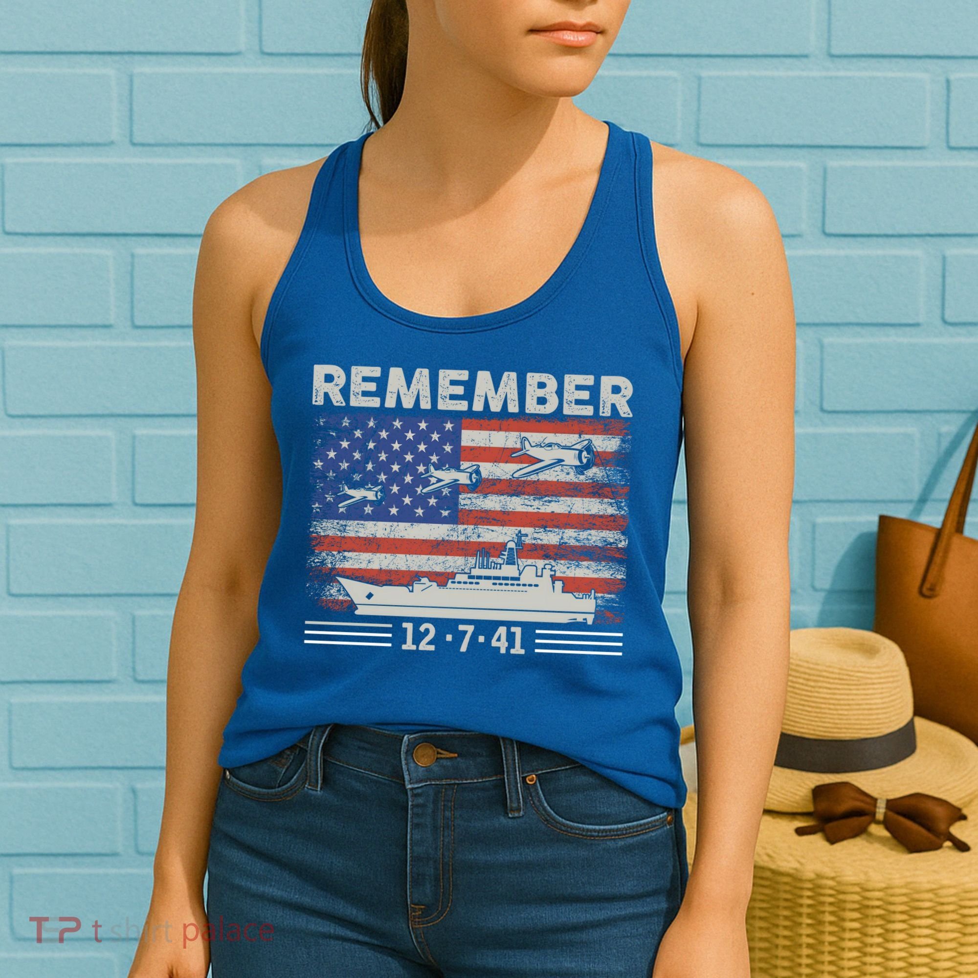 Wwii Remember Pearl Harbor Memorial Day December 7th 1941 Gift Women's Tank Top