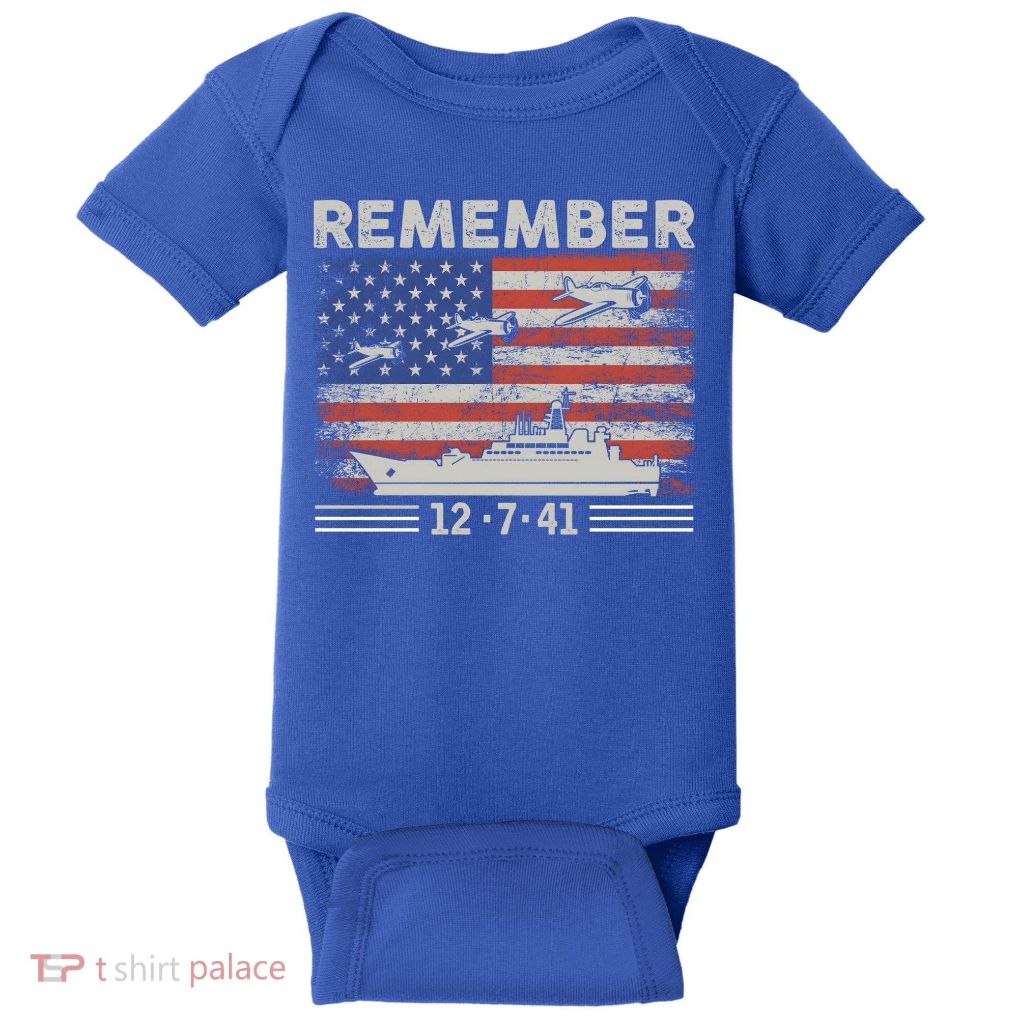 Wwii Remember Pearl Harbor Memorial Day December 7th 1941 Gift Baby Bodysuit