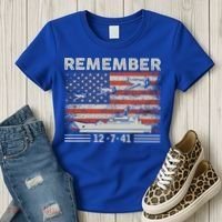 Wwii Remember Pearl Harbor Memorial Day December 7th 1941 Gift Women's T-Shirt thumb 3