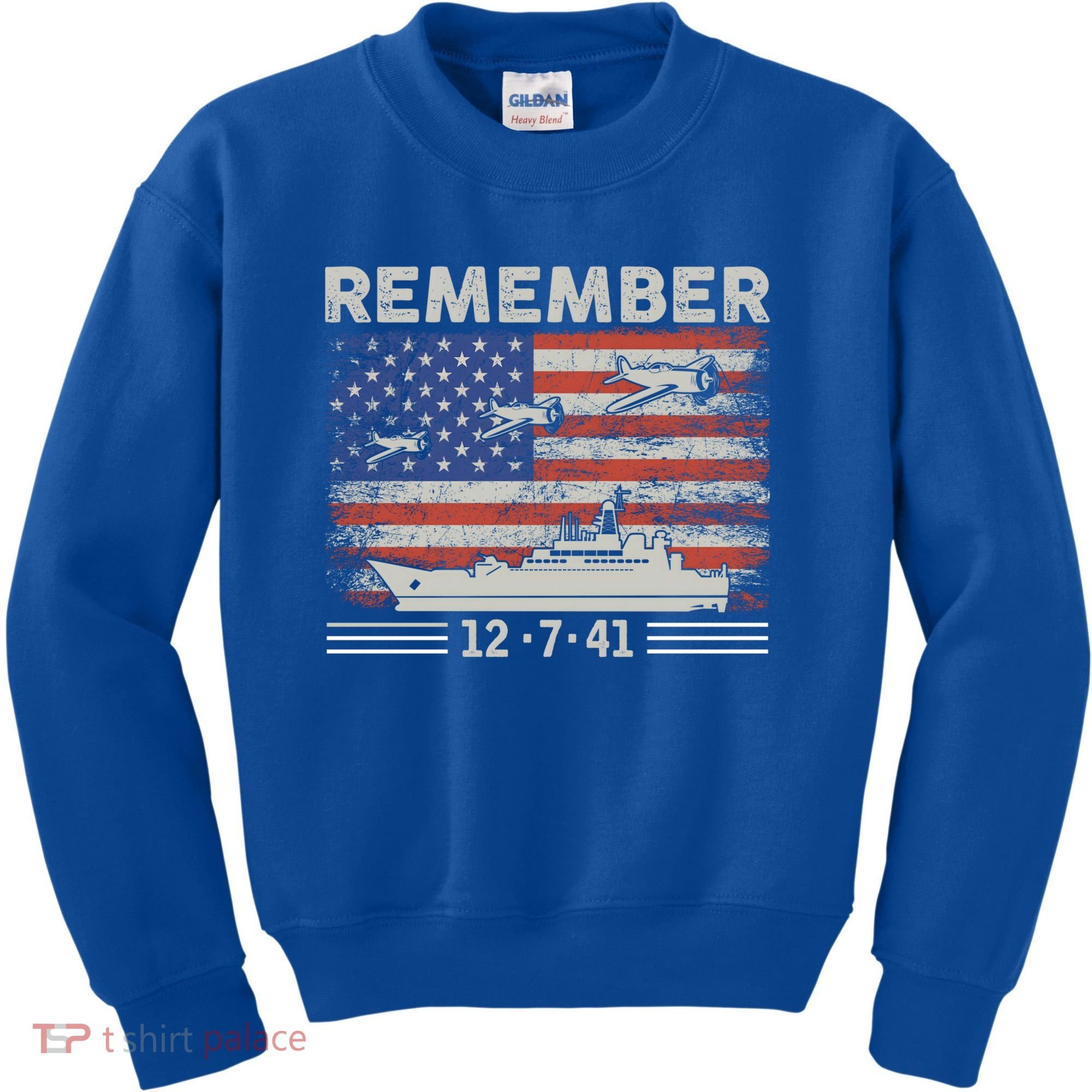 Wwii Remember Pearl Harbor Memorial Day December 7th 1941 Gift Kids Sweatshirt