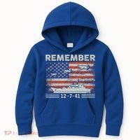 Wwii Remember Pearl Harbor Memorial Day December 7th 1941 Gift Kids Hoodie thumb 0