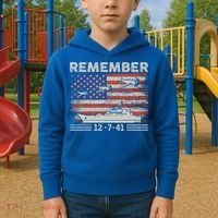 Wwii Remember Pearl Harbor Memorial Day December 7th 1941 Gift Kids Hoodie thumb 2
