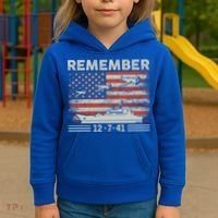 Wwii Remember Pearl Harbor Memorial Day December 7th 1941 Gift Kids Hoodie thumb 3