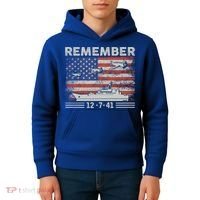 Wwii Remember Pearl Harbor Memorial Day December 7th 1941 Gift Kids Hoodie thumb 4