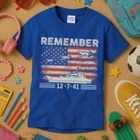 Wwii Remember Pearl Harbor Memorial Day December 7th 1941 Gift Kids T-Shirt thumb 3