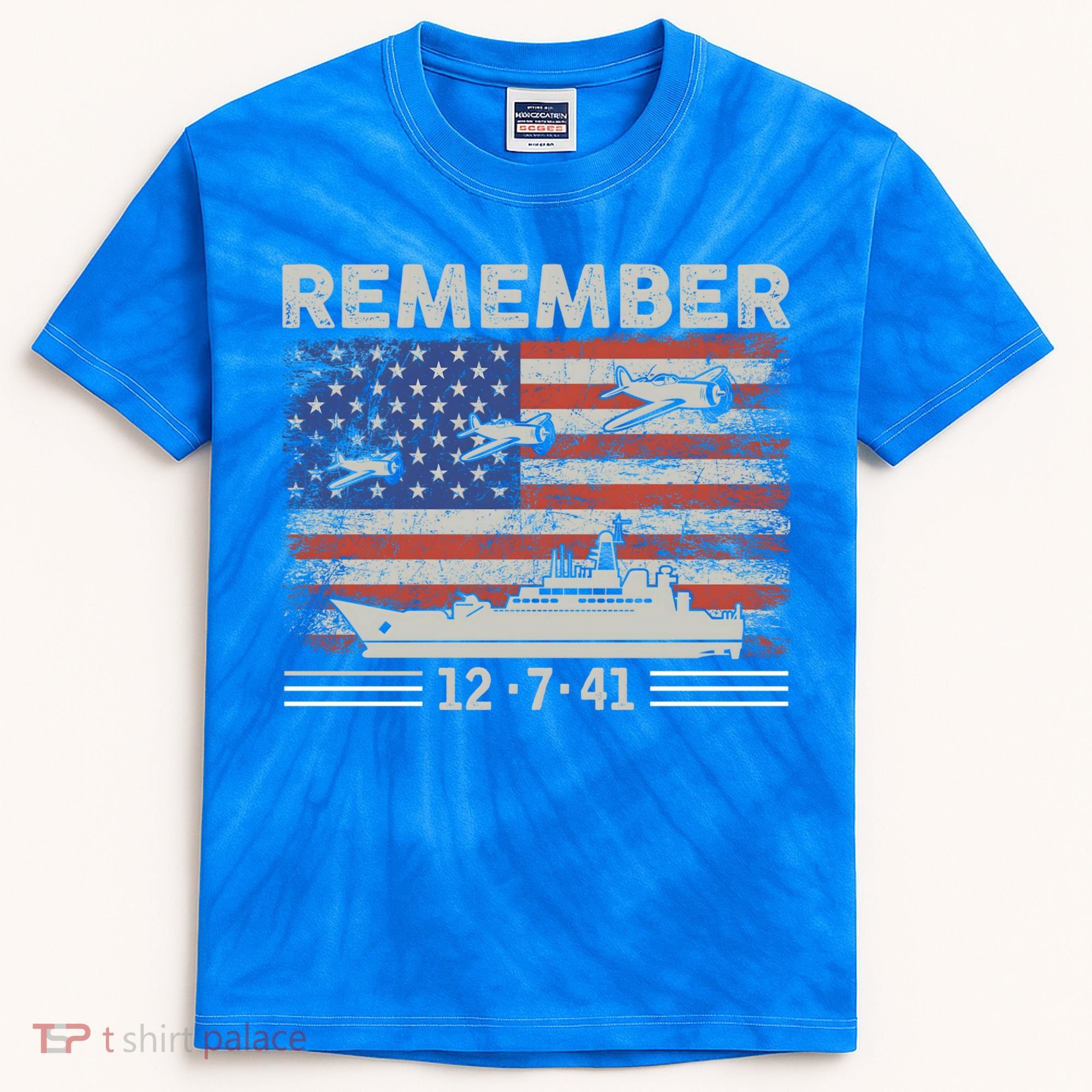 Wwii Remember Pearl Harbor Memorial Day December 7th 1941 Gift Kids Tie-Dye T-Shirt