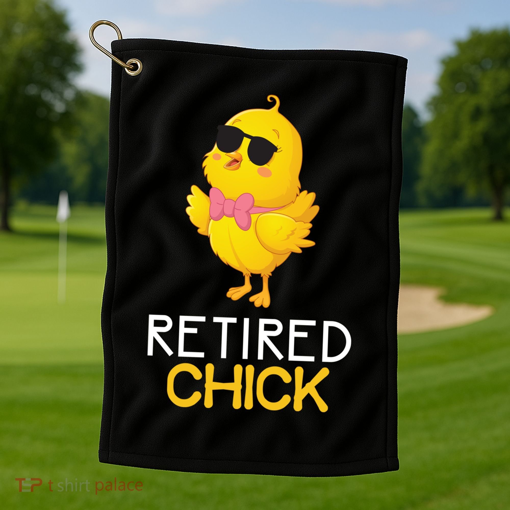 Women's Retirement Party Gift Cute Gift Retired Chick Gift Golf Towel