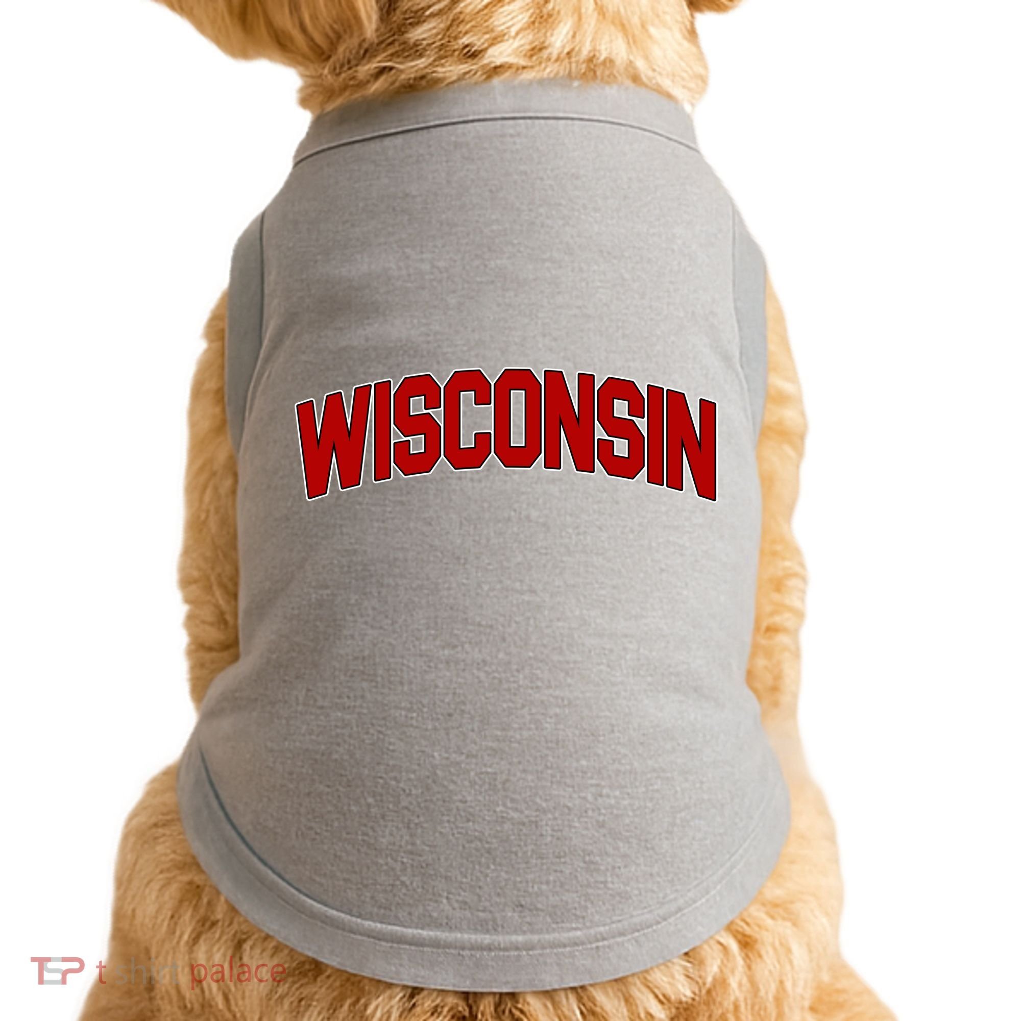 Wisconsin Retro State Doggie Tank