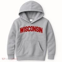Wisconsin Retro State Kids Hoodie thumb 0