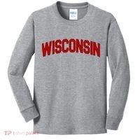 Wisconsin Retro State Kids Long Sleeve Shirt thumb 0