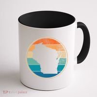 Wisconsin Retro Sunset State Coffee Mug thumb 1