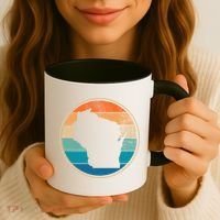 Wisconsin Retro Sunset State Coffee Mug thumb 3