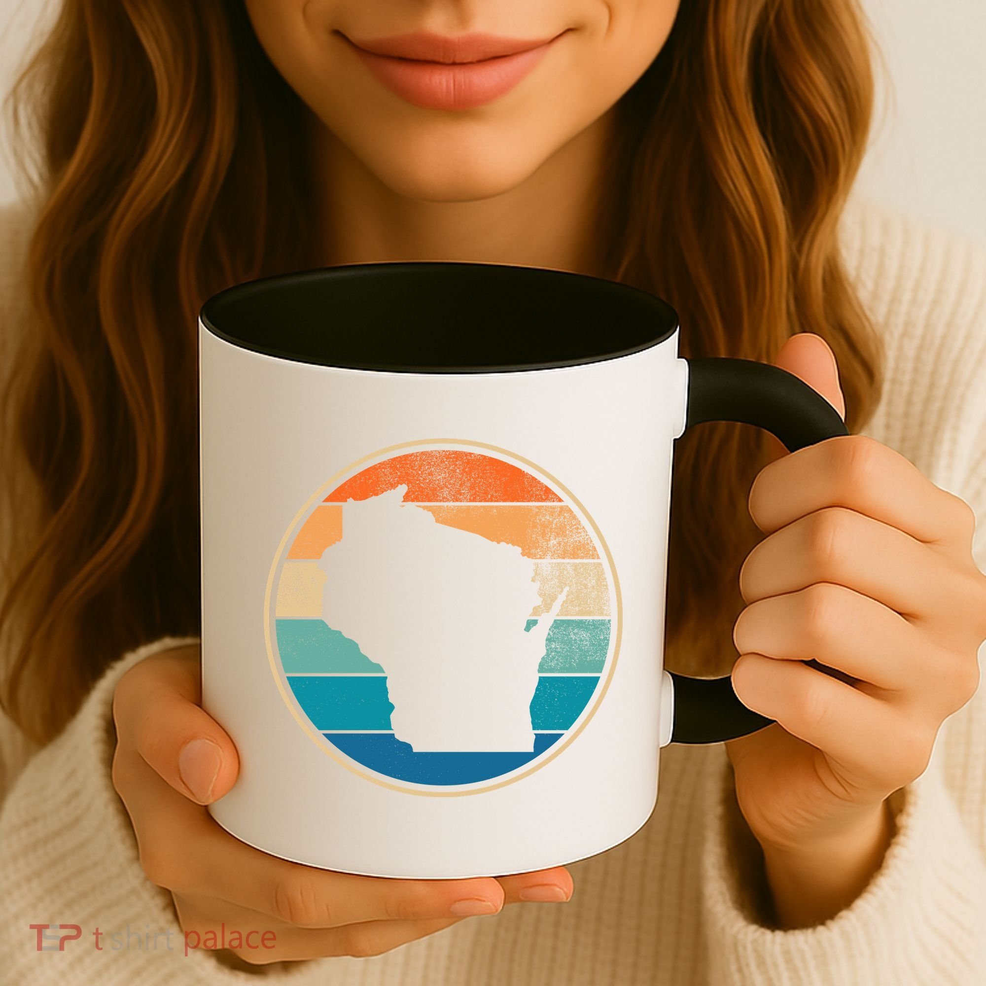 Wisconsin Retro Sunset State Coffee Mug
