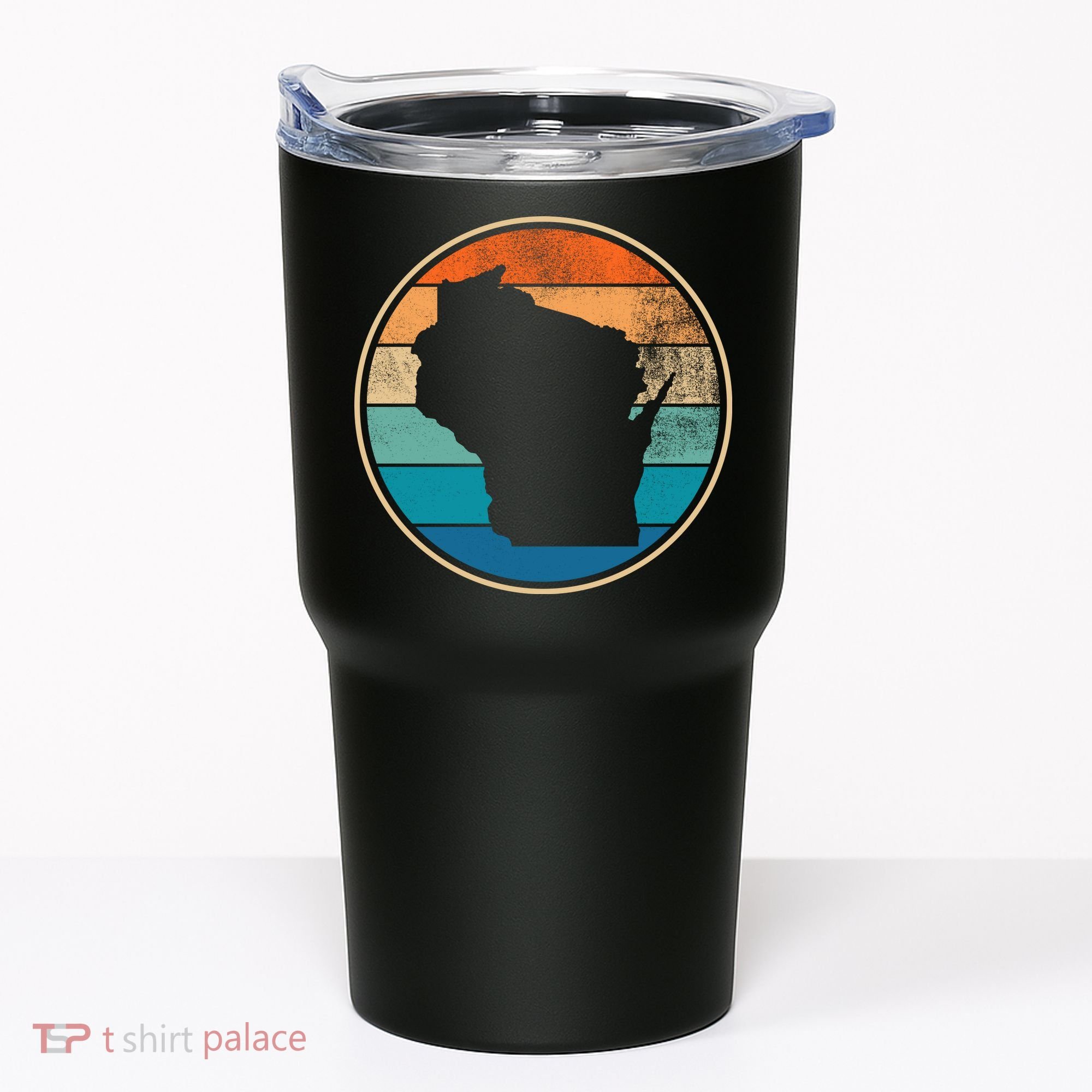Wisconsin Retro Sunset State Tumbler