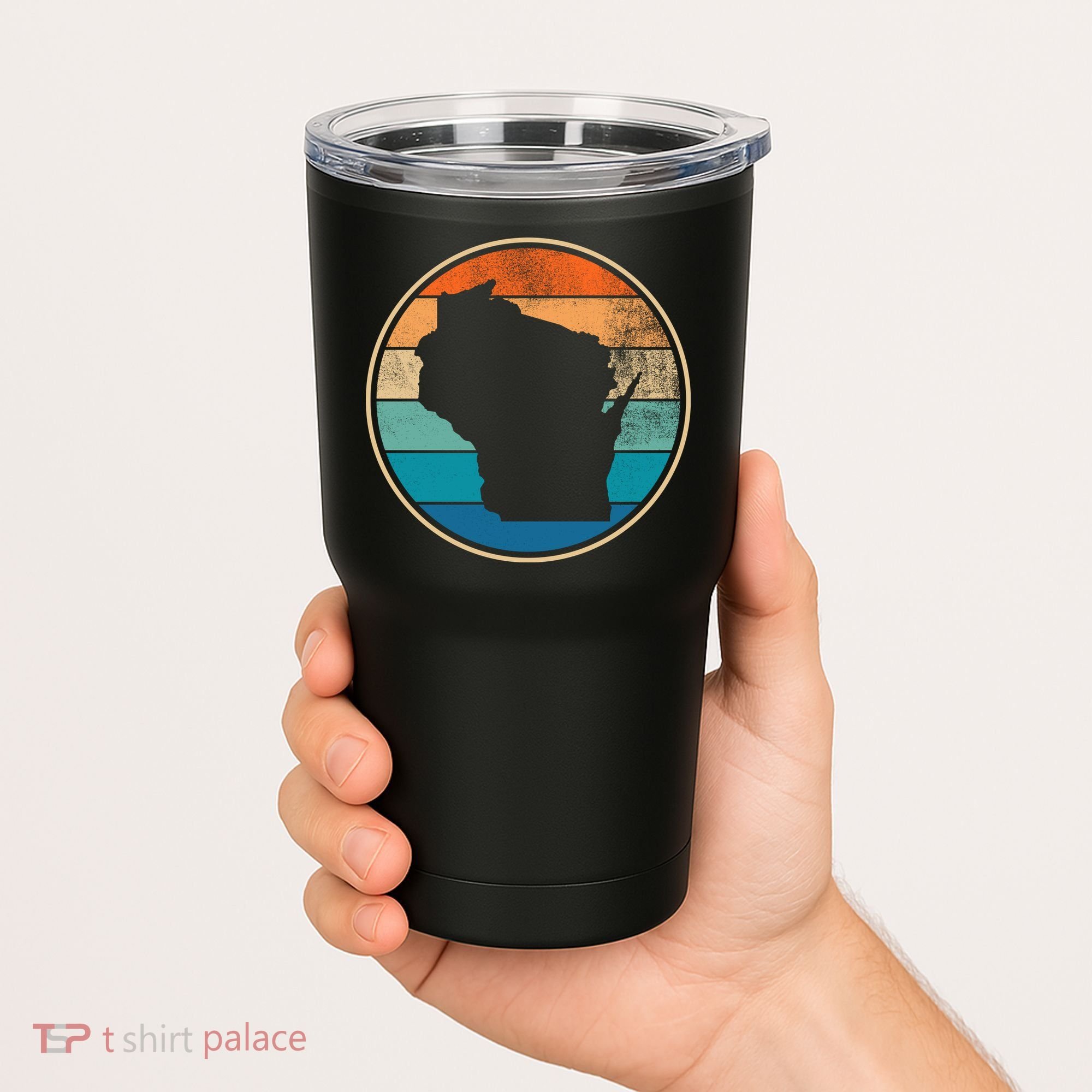 Wisconsin Retro Sunset State Tumbler