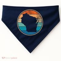 Wisconsin Retro Sunset State USA-Made Doggie Bandana thumb 0