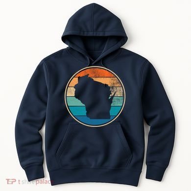 Wisconsin Retro Sunset State Hoodie