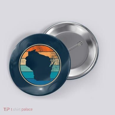 Wisconsin Retro Sunset State Button