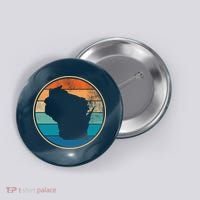 Wisconsin Retro Sunset State Button thumb 0