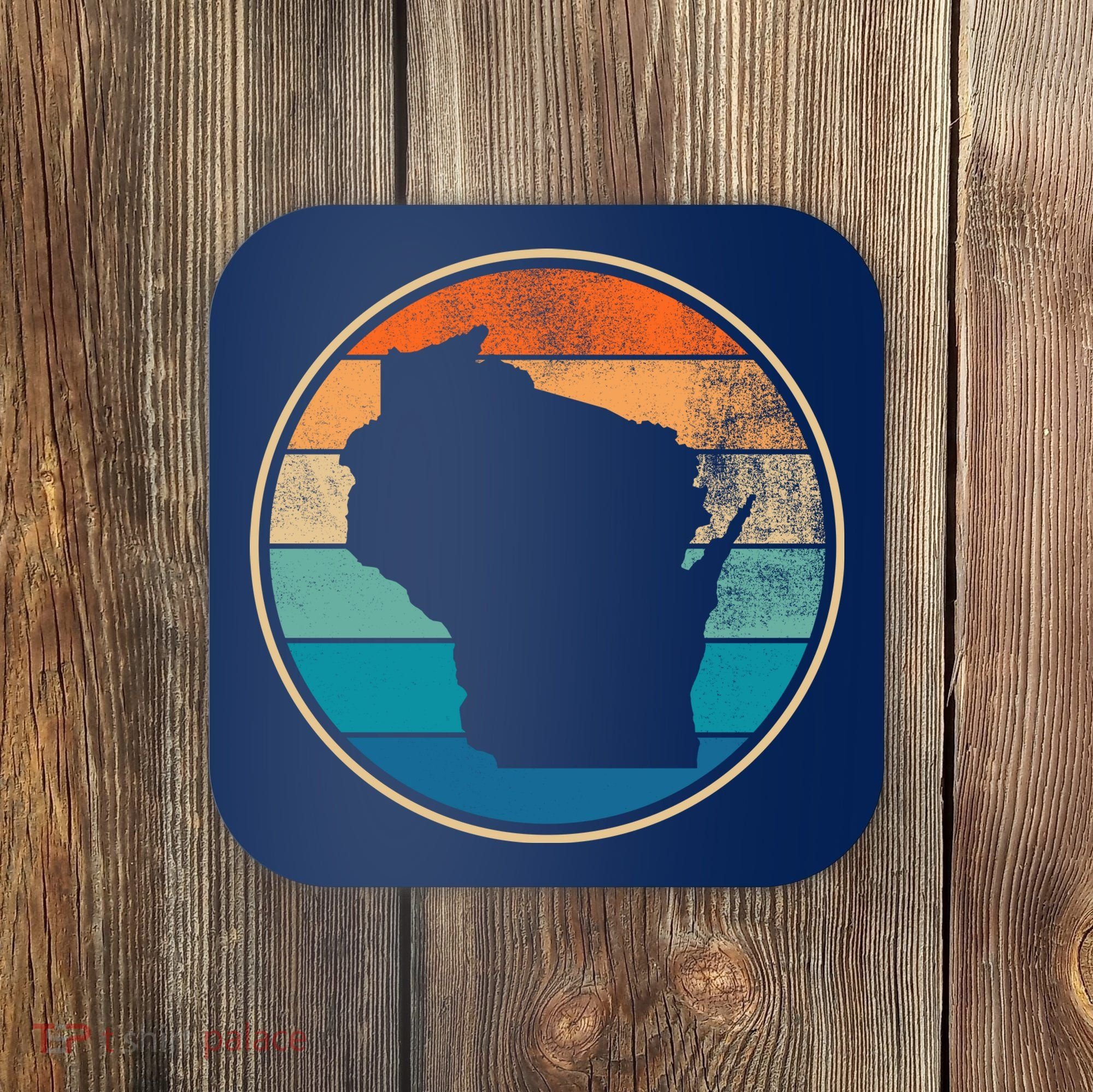 Wisconsin Retro Sunset State Coaster