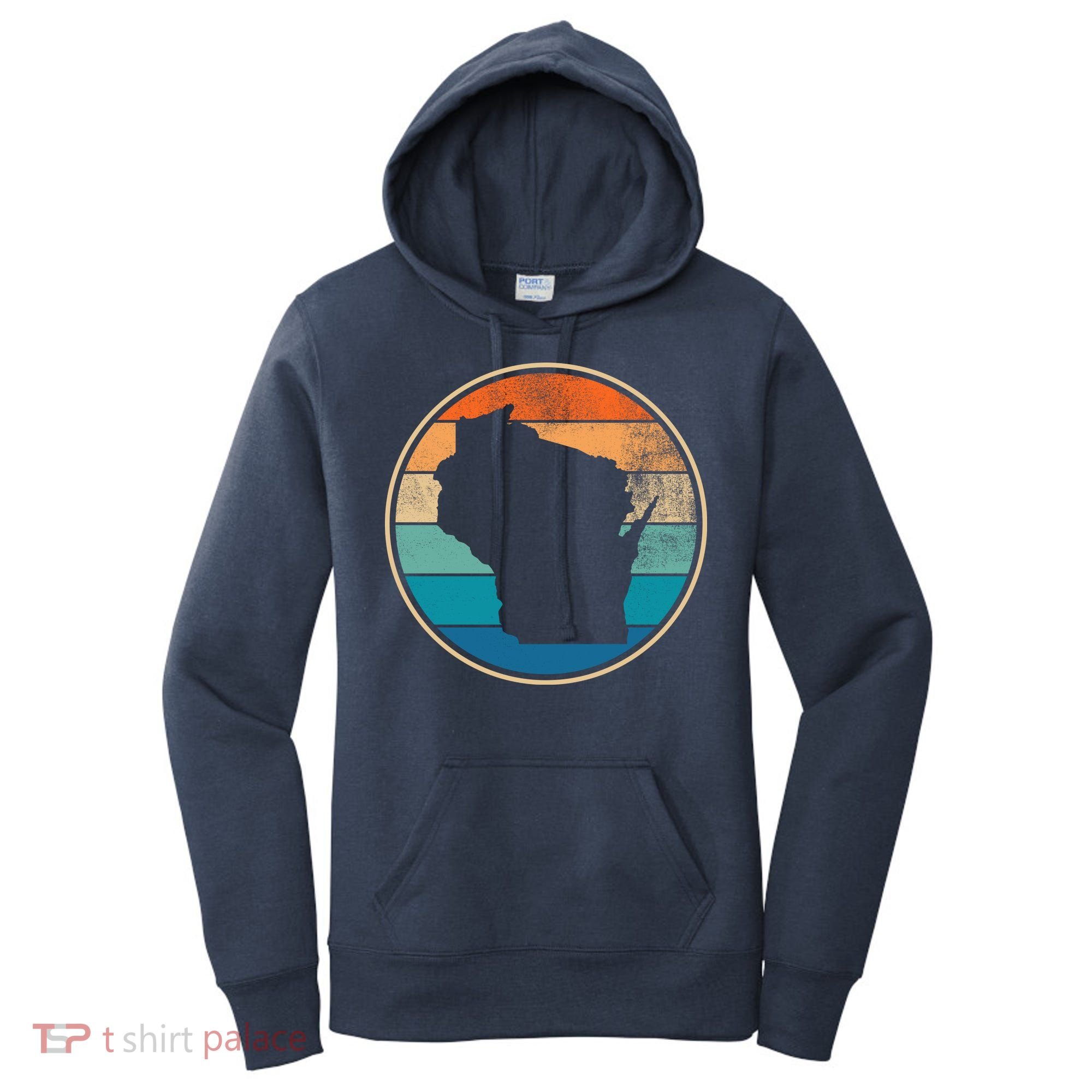 Wisconsin Retro Sunset State Women's Hoodie
