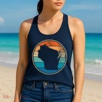 Wisconsin Retro Sunset State Women's Tank Top thumb 2