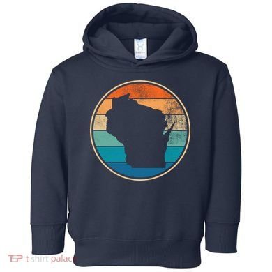 Wisconsin Retro Sunset State Toddler Hoodie