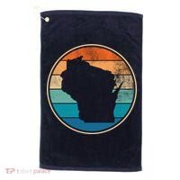 Wisconsin Retro Sunset State Golf Towel thumb 0