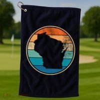 Wisconsin Retro Sunset State Golf Towel thumb 1